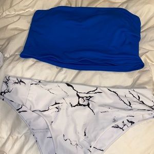 Blue and marble bikini